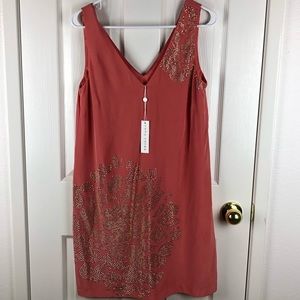 Trin Turk Pink Womens Size 4 Shift Dress Silk